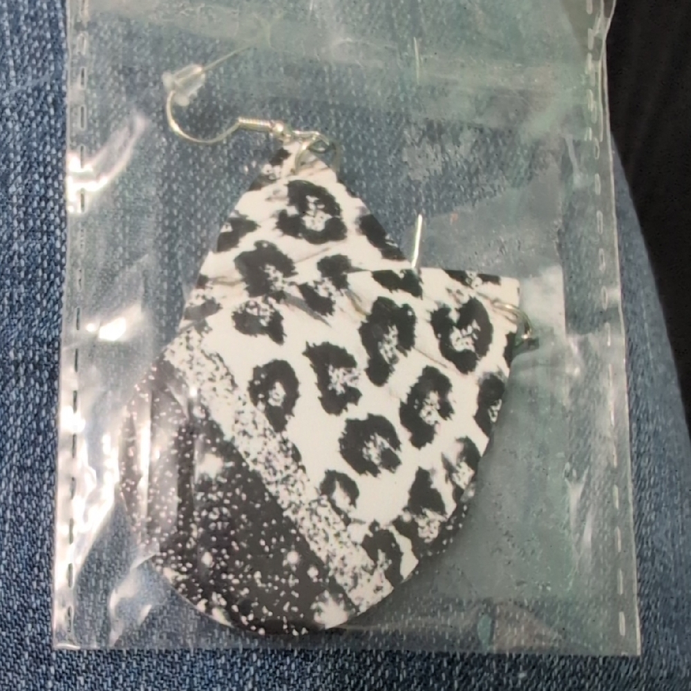 Leopard Print Teardrop Earrings
